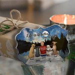 Adorno colgante acrílico personalizado Life Is Better With Dogs Charming Night Irregular Shape Christmas Memorial Gift for Pet Lovers