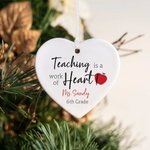 Personalisierte Lehre ist ein Werk des Herzens Keramik hängenden Ornament Lehrer Wertschätzung Weihnachtsgeschenk für Lehrer Tutor