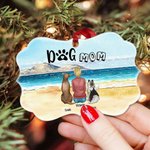 Personalizzato per essere con l'altro sulla spiaggia animali domestici forma irregolare ceramica Ornamento di Natale per gli amici