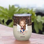 Henkilökohtainen Vain tyttö, joka rakastaa kirjoja 12oz Wine Tumbler lukeminen lahja joululahja syntymäpäivälahja lahja kirjan ystäville