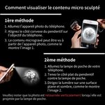 Collier Personnalisé avec Photo de Projection et Je t'aime en 100 Langues Pendentif Forme Fer à Cheval Cadeau Anniversaire pour Femme