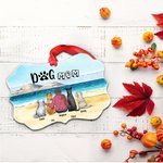 Personalizzato per essere con l'altro sulla spiaggia animali domestici forma irregolare ceramica Ornamento di Natale per gli amici