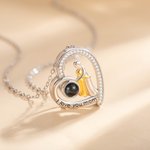Personligt I Love You Mom Projection-halsband Mor och barn Kärlek Hjärta Hänge Halsband Smycken Födelsedag Mors dag Julklapp till mamma