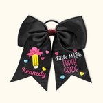 Personalized School Pencil Bow Hair Accessories with Grade And Name Halloween Christmas Back to School Gift for Children