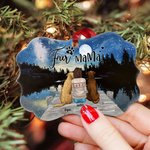 Gepersonaliseerd Spreken van Liefde onder de Volle Maan Huisdieren Onregelmatige Vorm Ceramisch Ornament Kerstcadeau voor Vrienden