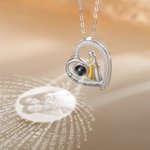 Personligt I Love You Mom Projection-halsband Mor och barn Kärlek Hjärta Hänge Halsband Smycken Födelsedag Mors dag Julklapp till mamma