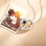 Personligt I Love You Mom Projection-halsband Mor och barn Kärlek Hjärta Hänge Halsband Smycken Födelsedag Mors dag Julklapp till mamma
