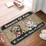 Personalised Beware of Pets Welcome Door Mat Christmas Gift Cat Dog Pet Lovers