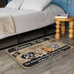 Personalized Beware of Pet Funny Door Mat with Non-Slip Backing Cat Dog Pet Lovers Gift for Home Office Decor
