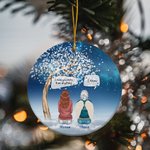 Personalized I Miss You More Than Anything I Know Round Ceramic Ornament Christmas Tree Decor Memorial Gift for Family Friends