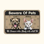 Personalised Beware of Pets Welcome Door Mat Christmas Gift Cat Dog Pet Lovers