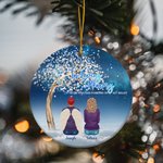 Personalized In Loving Memory Of Those Who Are Forever In Our Hearts Round Ceramic Ornament Memorial Gift for Family Friend
