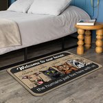 Personalised Welcome To My House The Humans Just Live Here With Me Door Mat Christmas Gift for Cat Dog Lovers