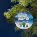 Personalized I Miss You More Than Anything I Know Round Ceramic Ornament Christmas Tree Decor Memorial Gift for Family Friends