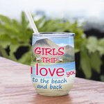Personalized Girls Trip I Love You to the Beach and Back 12oz Wine Tumbler Birthday Gift for Sisters Besties