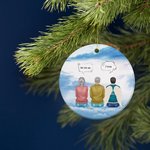 Personalized I Miss You I Know Round Ceramic Ornament Memorial Gift for Family Friends