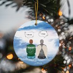 Personalized I Miss You I Know Round Ceramic Ornament Memorial Gift for Family Friends
