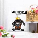 Personalised I Rule The House Transparent Acrylic Plaque House Decoration Christmas Gift Birthday Gift for Dog Cat Lovers