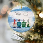 Personalized I Miss You More Than Anything I Know Round Ceramic Ornament Memorial Gift for Family Friends