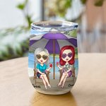 Personalized Girls Trip I Love You to the Beach and Back 12oz Wine Tumbler Birthday Gift for Sisters Besties