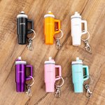 Personalized Multicolour 3D Printed Miniature Tumbler Keychain with Name Christmas Gift Birthday Gift for Family or Friend