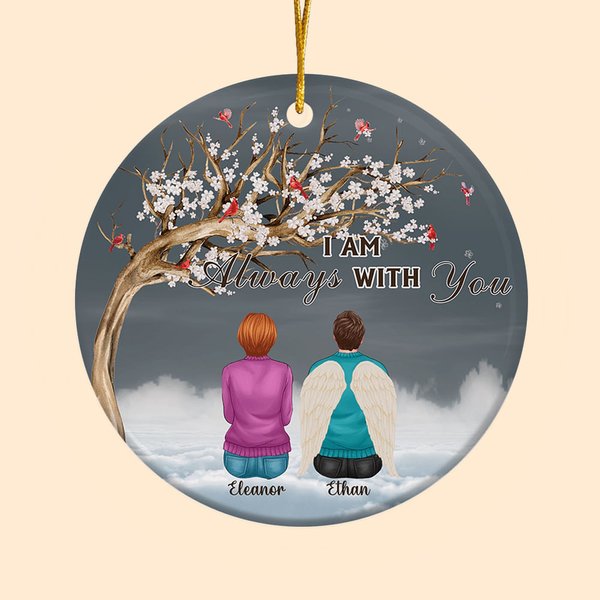 Personalized I Am Always With You Ceramic Ornament Christmas Memorial Gift for Family Friends