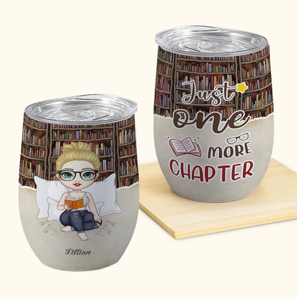 Henkilökohtainen Vain yksi luku 12oz Wine Tumbler lukeminen lahja joululahja syntymäpäivälahja lahja kirjan ystäville