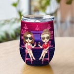Personalised Best Bitches Here's to Another Year of Bonding over Alcohol 12oz Wine Tumbler Birthday Christmas Gift for Besties Sisters