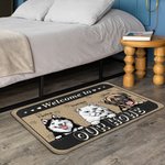 Tapis de Porte Personnalisé avec 1-6 Chiens ou Chats et Noms Welcome To My Home Cadeau Emménagement Fête pour Propriétaire d'Animal de Compagnie