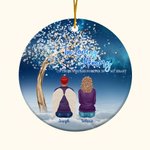 Personalized In Loving Memory Of Those Who Are Forever In Our Hearts Round Ceramic Ornament Memorial Gift for Family Friend