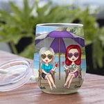 Personalized Girls Trip I Love You to the Beach and Back 12oz Wine Tumbler Birthday Gift for Sisters Besties