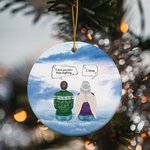 Personalized I Miss You More Than Anything I Know Round Ceramic Ornament Memorial Gift for Family Friends