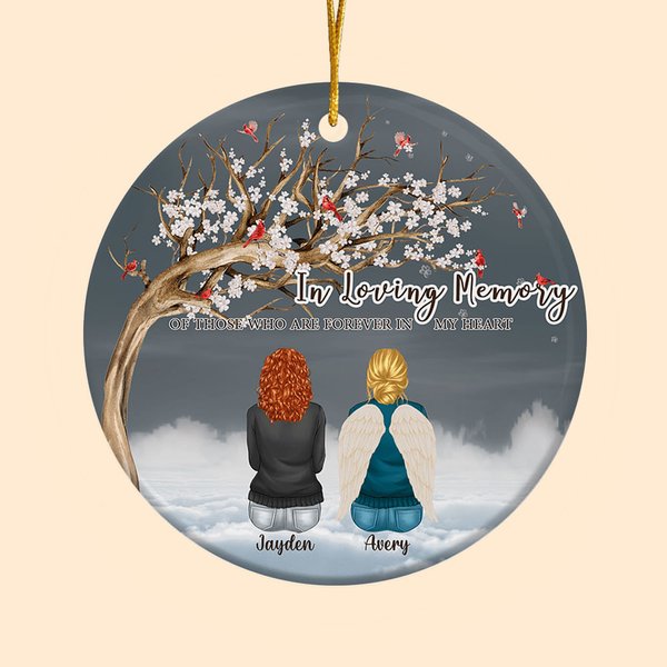 Personalized In Loving Memory Of Those Who Are Forever In My Heart Ceramic Ornament Christmas Memorial Gift for Family Friends