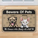 Personalised Beware of Pets Welcome Door Mat Christmas Gift Cat Dog Pet Lovers