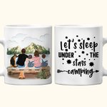 Personalized Let's Sleep Under The Stars White Ceramic Mug Family Camping Trip Mug with Names Gift for Family Friend 11oz 15oz