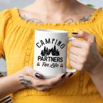 Personalized Camping Partners for Life Beach Vacation White Ceramic Mug Family Camping Trip Mug Gift for Family Friend 11oz 15oz
