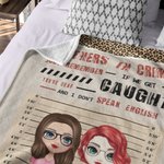 Personalised Leopard Style Partners in Crime Blanket Christmas Gift Birthday Gift for Best Friend