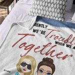 Personalised Jeans Style We're Trouble When We Are Together Who Knew Blanket Soul Sister Gift Christmas Gift