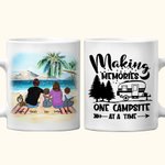 Personalized Making Memories One Campsite at a Time White Ceramic Mug Family Camping Trip Mug Gift for Family Friend 11oz or 15oz