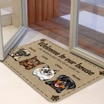 Gepersonaliseerde Welkom In Mijn Huis Deurmat Kerstmis of Verjaardagscadeau voor hondenliefhebbers kattenliefhebbers Home Essentials