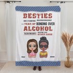 Personalised Besties Here's To Another Year Of Bonding Over Alcohol Blanket Friendship Ideas Gift for Best Friend