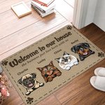 Gepersonaliseerde Welkom In Mijn Huis Deurmat Kerstmis of Verjaardagscadeau voor hondenliefhebbers kattenliefhebbers Home Essentials