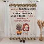 Personalized Leopard Style We're Not Sugar & Spice Blanket Christmas Gift Birthday Gift for Bestie