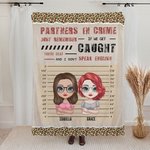 Personalised Leopard Style Partners in Crime Blanket Christmas Gift Birthday Gift for Best Friend