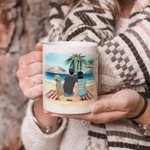 Tazza in ceramica bianca personalizzata L'avventura è là fuori, troviamola Tazza per il viaggio in campeggio della famiglia Regalo per l'amico di fami
