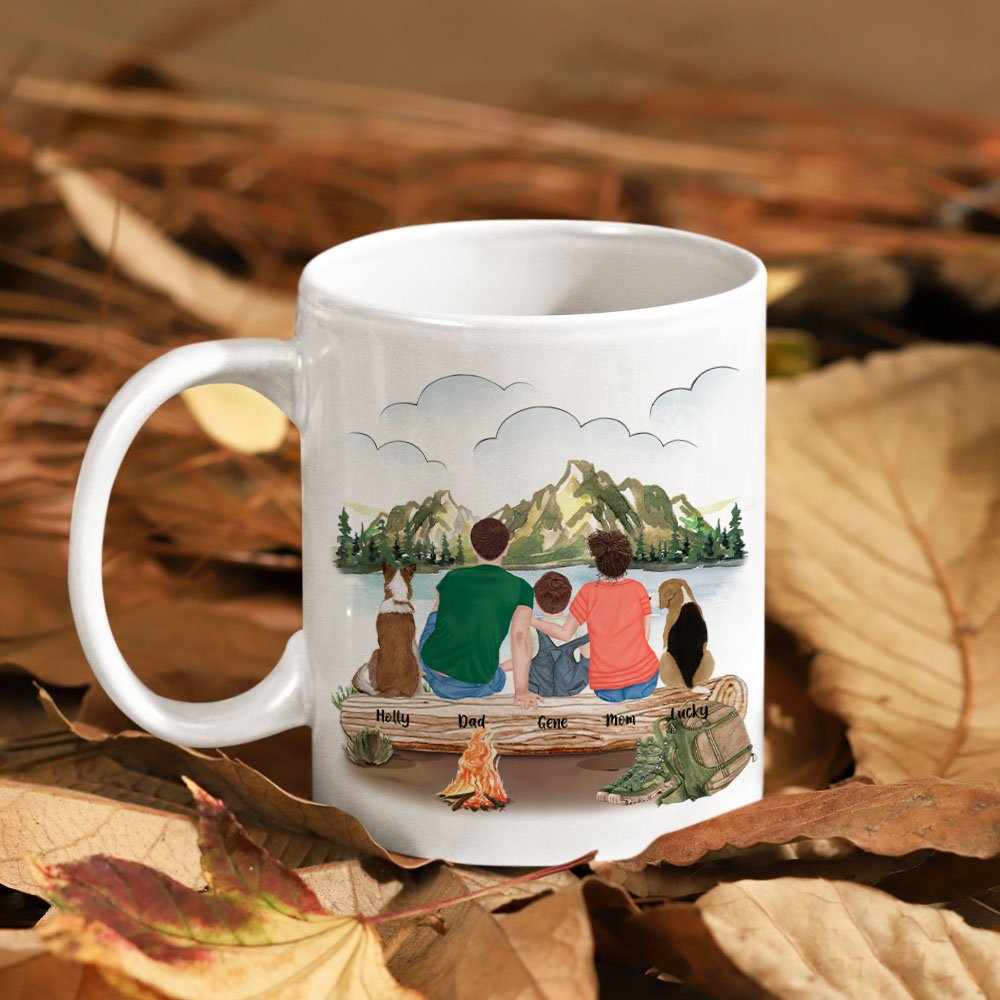 Personalized Adventure Is Out There Let's Find It White Ceramic Mug Family Camping Trip Mug with Names Gift for Family Friend 11oz 15oz 4