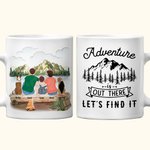Personalized Adventure Is Out There Let's Find It White Ceramic Mug Family Camping Trip Mug with Names Gift for Family Friend 11oz 15oz 1