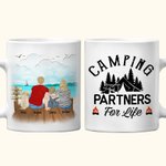 Personalized Camping Partners for Life Beach Vacation White Ceramic Mug Family Camping Trip Mug Gift for Family Friend 11oz 15oz