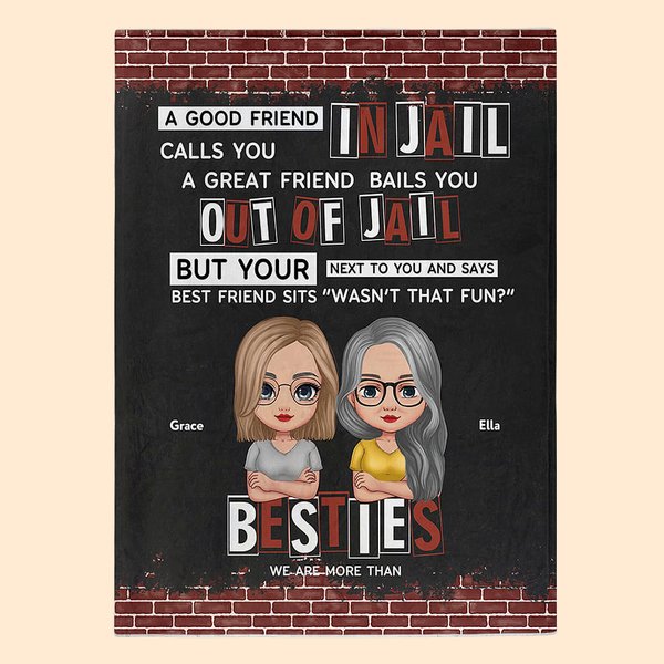 Personalized We Are More Than Besties A Good Friend  Blanket Super Soft for Sofa Bed Christmas Gift Soul Sister Gift
