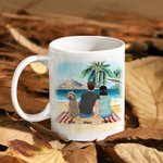 Tazza in ceramica bianca personalizzata L'avventura è là fuori, troviamola Tazza per il viaggio in campeggio della famiglia Regalo per l'amico di fami